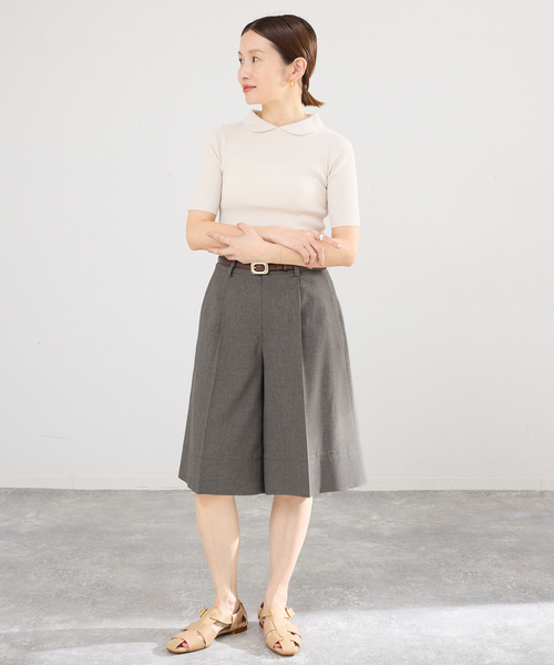 IENA(イエナ)の「《セットアップ対応》ウォッシャブル トロピカルハーフパンツ(その他パンツ・レディース・ブラウン・34/36/38)」の3枚目の写真