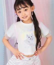 ANAP kids | チュール レイヤード キャット プリント トップス(Tシャツ/カットソー)