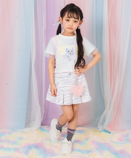 ANAP kids（アナップキッズ）の「チュール レイヤード キャット プリント トップス（Tシャツ/カットソー・キッズ・ホワイト/クリア・110/120/130）」の17枚目の写真