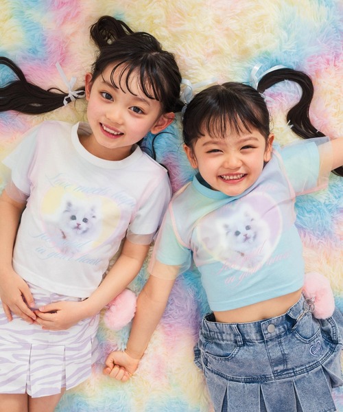 ANAP kids（アナップキッズ）の「チュール レイヤード キャット プリント トップス（Tシャツ/カットソー・キッズ・ホワイト/クリア・110/120/130）」の18枚目の写真
