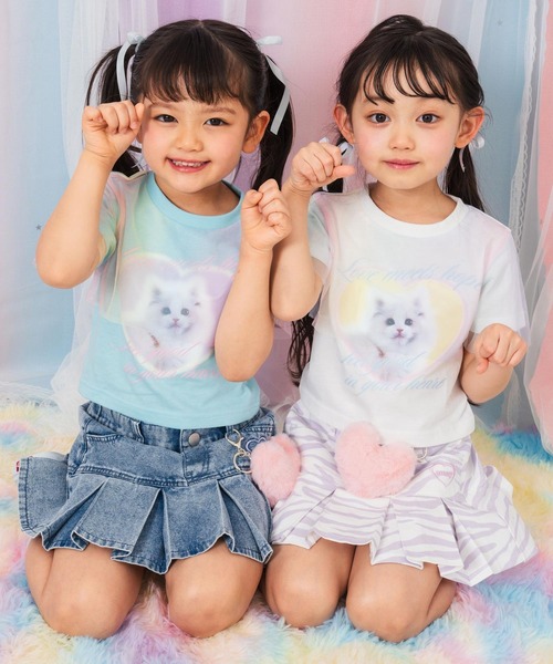 ANAP kids（アナップキッズ）の「チュール レイヤード キャット プリント トップス（Tシャツ/カットソー・キッズ・ホワイト/クリア・110/120/130）」の22枚目の写真