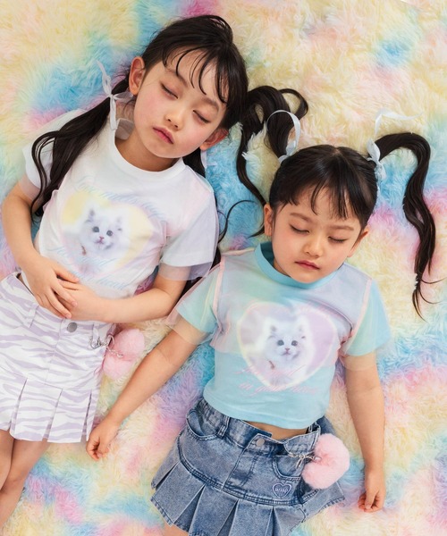 ANAP kids（アナップキッズ）の「チュール レイヤード キャット プリント トップス（Tシャツ/カットソー・キッズ・ホワイト/クリア・110/120/130）」の19枚目の写真