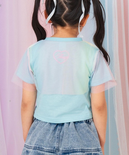 ANAP kids（アナップキッズ）の「チュール レイヤード キャット プリント トップス（Tシャツ/カットソー・キッズ・ホワイト/クリア・110/120/130）」の5枚目の写真