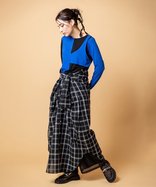 OSMOSIS（オズモーシス）の「2WAY配色テレコプルオーバー（Tシャツ/カットソー・レディース・グレー/ベージュ/ブラック・ONE SIZE）」の9枚目の写真