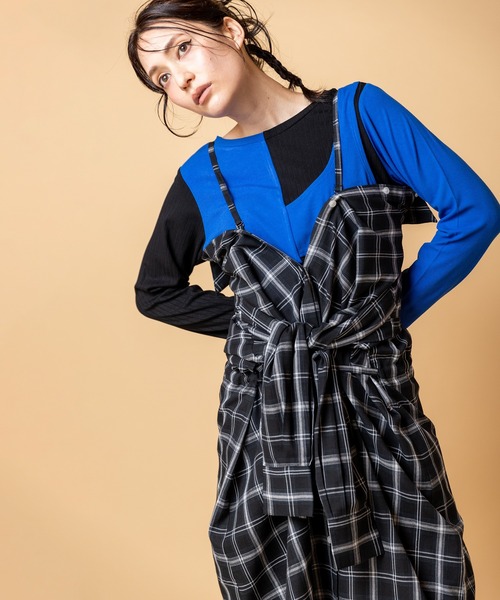 OSMOSIS（オズモーシス）の「2WAY配色テレコプルオーバー（Tシャツ/カットソー・レディース・グレー/ベージュ/ブラック・ONE SIZE）」の12枚目の写真