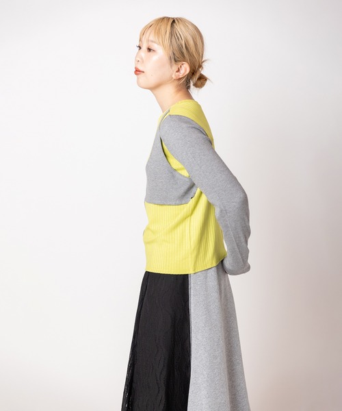 OSMOSIS（オズモーシス）の「2WAY配色テレコプルオーバー（Tシャツ/カットソー・レディース・グレー/ベージュ/ブラック・ONE SIZE）」の16枚目の写真