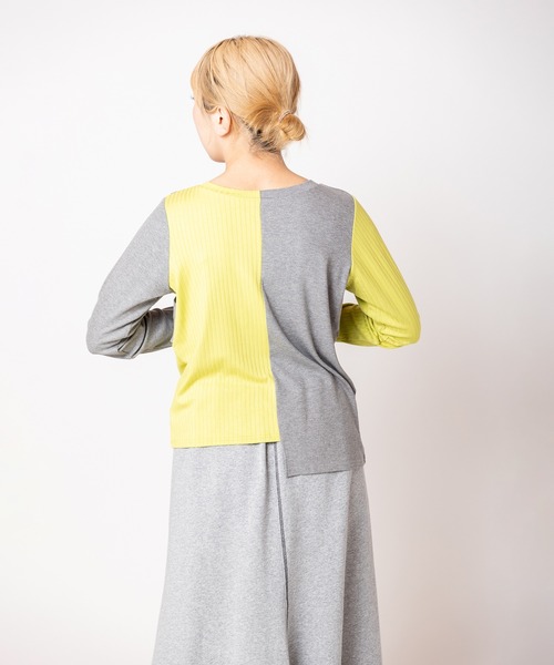 OSMOSIS（オズモーシス）の「2WAY配色テレコプルオーバー（Tシャツ/カットソー・レディース・グレー/ベージュ/ブラック・ONE SIZE）」の17枚目の写真