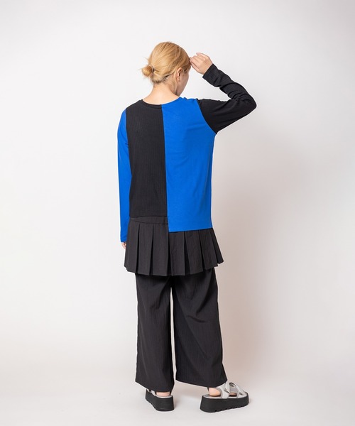 OSMOSIS（オズモーシス）の「2WAY配色テレコプルオーバー（Tシャツ/カットソー・レディース・グレー/ベージュ/ブラック・ONE SIZE）」の21枚目の写真