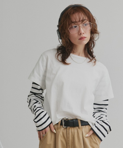 セール】アソート フェイク レイヤード ロンT（Tシャツ/カットソー