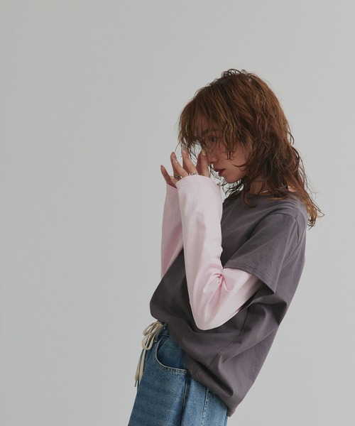 セール】アソート フェイク レイヤード ロンT（Tシャツ/カットソー