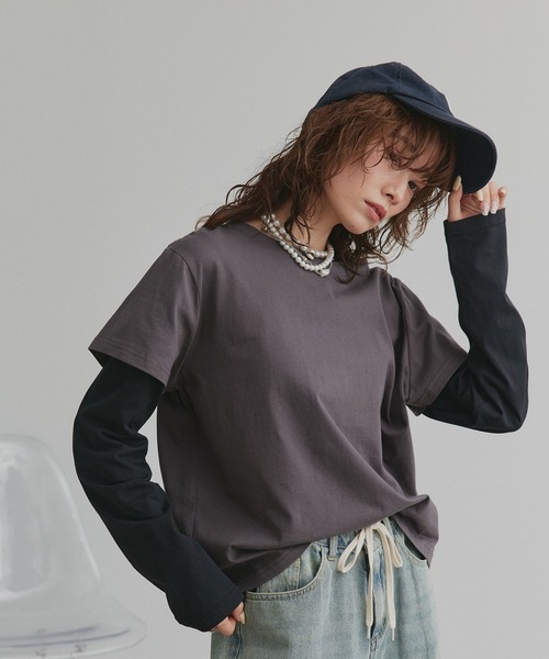 セール】アソート フェイク レイヤード ロンT（Tシャツ/カットソー
