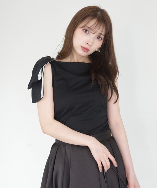 ASYMMETRY RIBBON TOPS（Tシャツ/カットソー）｜EIMY ISTOIRE