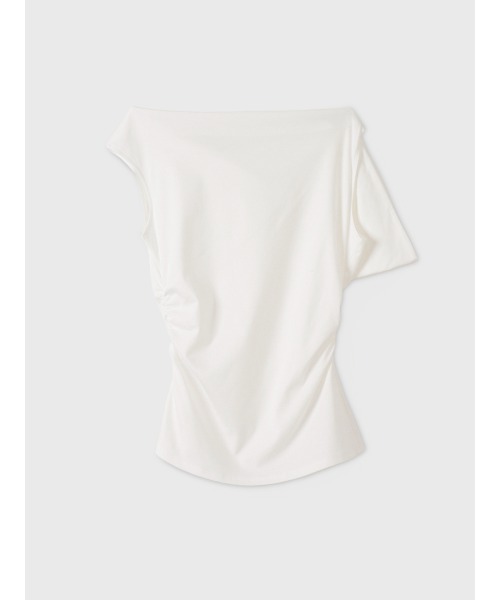 EIMY ISTOIRE(エイミーイストワール)の「ASYMMETRY RIBBON TOPS(Tシャツ/カットソー・レディース・レッド/ホワイト/ピンクベージュ/ブラック・F)」の13枚目の写真
