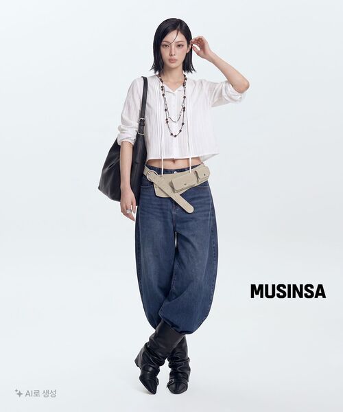 MUSINSA STANDARD WOMAN（ムシンサスタンダードウーマン）の「ウィメンズバーティカルテクスチャードコットンピンタックブラウス[ホワイト]（シャツ/ブラウス・レディース・その他・X-SMALL/SMALL/MEDIUM/LARGE）」の8枚目の写真
