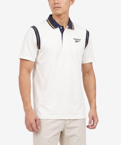 Reebok(リーボック)の「バーシティー ポロ / VARSITY POLO(ポロシャツ・メンズ・ブラック/アイボリー・MEDIUM/LARGE/SMALL)」の2枚目の写真