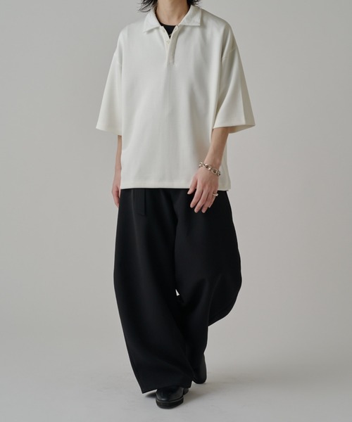 Lui's（ルイス）の「ポンチオーバーポロ（Tシャツ/カットソー・メンズ・ブラック/オフホワイト/グレー・FREE）」の8枚目の写真