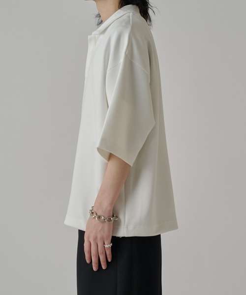 Lui's（ルイス）の「ポンチオーバーポロ（Tシャツ/カットソー・メンズ・ブラック/オフホワイト/グレー・FREE）」の6枚目の写真