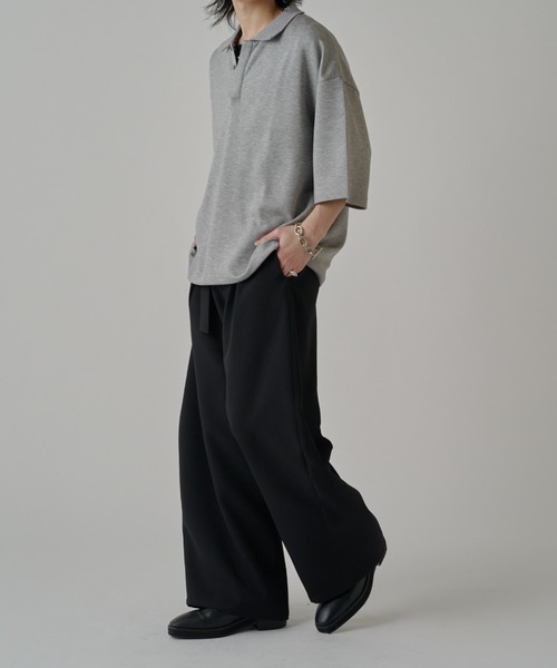 Lui's（ルイス）の「ポンチオーバーポロ（Tシャツ/カットソー・メンズ・ブラック/オフホワイト/グレー・FREE）」の20枚目の写真