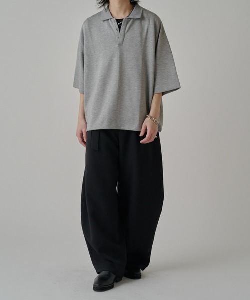 Lui's（ルイス）の「ポンチオーバーポロ（Tシャツ/カットソー・メンズ・ブラック/オフホワイト/グレー・FREE）」の21枚目の写真