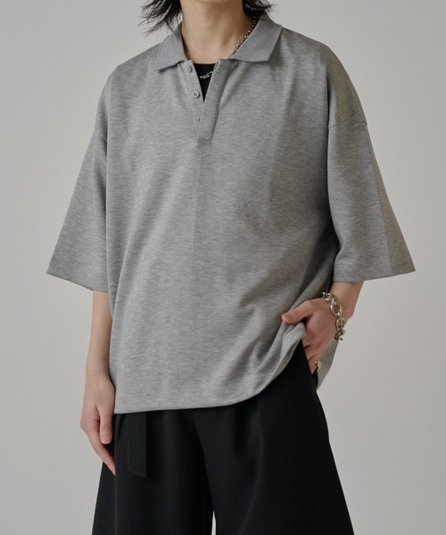 Lui's（ルイス）の「ポンチオーバーポロ（Tシャツ/カットソー・メンズ・ブラック/オフホワイト/グレー・FREE）」の17枚目の写真