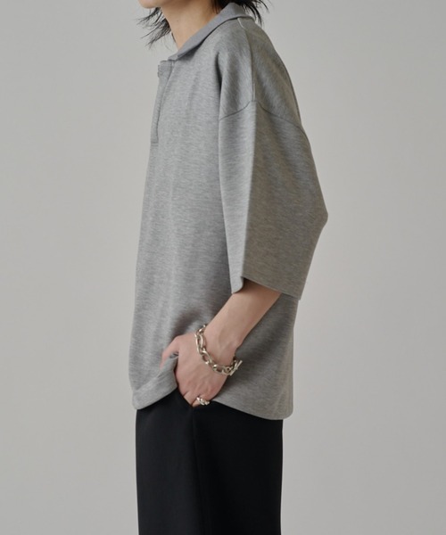 Lui's（ルイス）の「ポンチオーバーポロ（Tシャツ/カットソー・メンズ・ブラック/オフホワイト/グレー・FREE）」の18枚目の写真