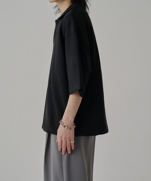 Lui's（ルイス）の「ポンチオーバーポロ（Tシャツ/カットソー・メンズ・ブラック/オフホワイト/グレー・FREE）」の12枚目の写真