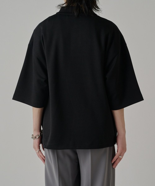 Lui's（ルイス）の「ポンチオーバーポロ（Tシャツ/カットソー・メンズ・ブラック/オフホワイト/グレー・FREE）」の13枚目の写真