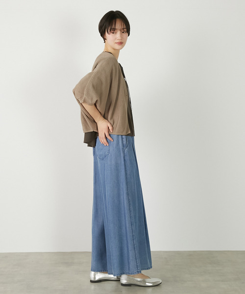 MELROSE claire(メルローズ クレール)の「【メッシュ地柄コットンドルマンカーディガン】(カーディガン/ボレロ・レディース・ベージュ/オフホワイト/ブルー/チャコールグレー・FREE)」の5枚目の写真