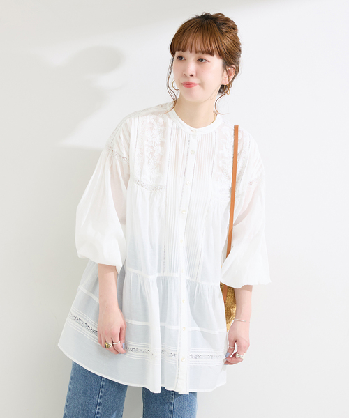Fanaka(ファナカ)の「【WEB限定】FANAKA / ファナカ リバーレースチュニックワンピース(チュニック・レディース・ブラック/ホワイト・FREE)」の2枚目の写真