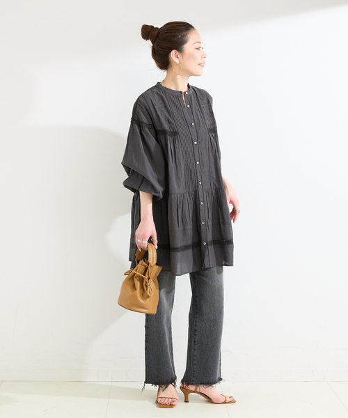 Fanaka(ファナカ)の「【WEB限定】FANAKA / ファナカ リバーレースチュニックワンピース(チュニック・レディース・ブラック/ホワイト・FREE)」の8枚目の写真