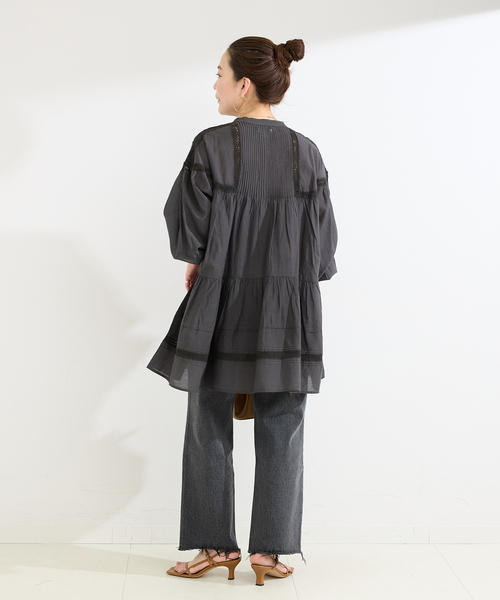 Fanaka(ファナカ)の「【WEB限定】FANAKA / ファナカ リバーレースチュニックワンピース(チュニック・レディース・ブラック/ホワイト・FREE)」の10枚目の写真