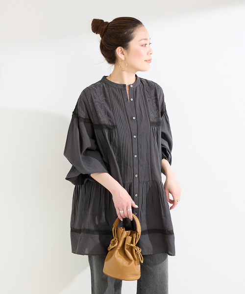 Fanaka(ファナカ)の「【WEB限定】FANAKA / ファナカ リバーレースチュニックワンピース(チュニック・レディース・ブラック/ホワイト・FREE)」の11枚目の写真