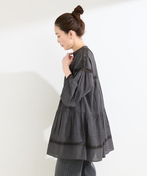Fanaka(ファナカ)の「【WEB限定】FANAKA / ファナカ リバーレースチュニックワンピース(チュニック・レディース・ブラック/ホワイト・FREE)」の12枚目の写真