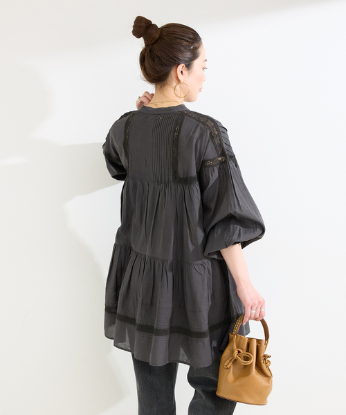 Fanaka(ファナカ)の「【WEB限定】FANAKA / ファナカ リバーレースチュニックワンピース(チュニック・レディース・ブラック/ホワイト・FREE)」の13枚目の写真