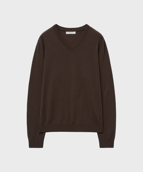 NOIRER(ノイア)の「シルキーVネックニット(ブラウン)(ニット/セーター・メンズ・その他・48/50/52)」の6枚目の写真
