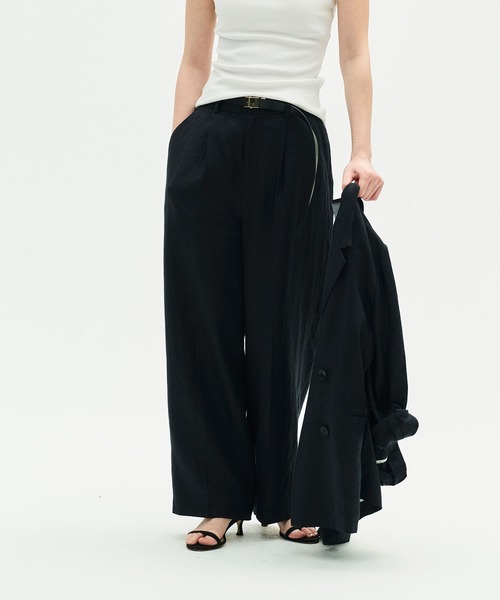 N.O.R.C（ノーク）の「【フレンチリネン】ストレートパンツ（スラックス・レディース・ブラウン/その他/ブラック・M/S）」の10枚目の写真