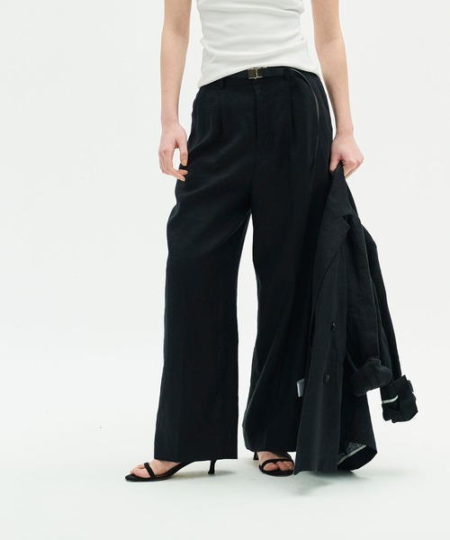 N.O.R.C（ノーク）の「【フレンチリネン】ストレートパンツ（スラックス・レディース・ブラウン/その他/ブラック・M/S）」の11枚目の写真