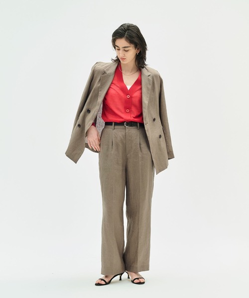 N.O.R.C（ノーク）の「【フレンチリネン】ストレートパンツ（スラックス・レディース・ブラウン/その他/ブラック・M/S）」の7枚目の写真