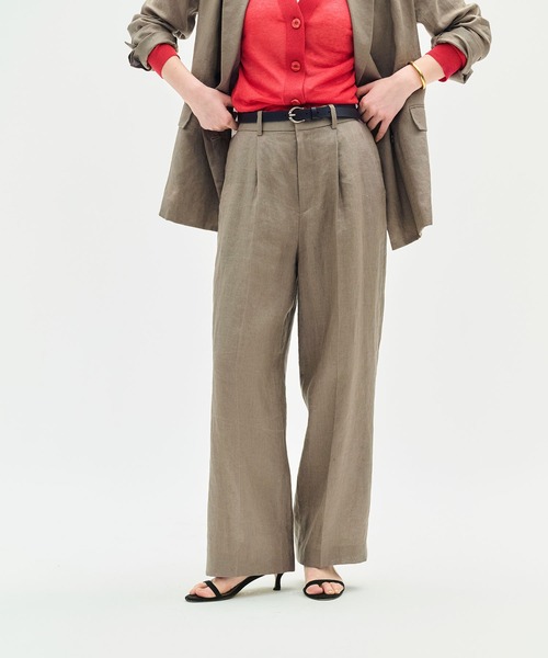 N.O.R.C（ノーク）の「【フレンチリネン】ストレートパンツ（スラックス・レディース・ブラウン/その他/ブラック・M/S）」の9枚目の写真
