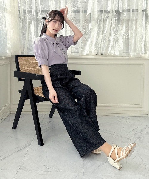 an another angelus(アンアナザーアンジェラス)の「【サイズ展開】ダブル釦マリンデニムパンツ/fint フィント(デニムパンツ・レディース・インディゴブルー/ブラック・1/0)」の8枚目の写真