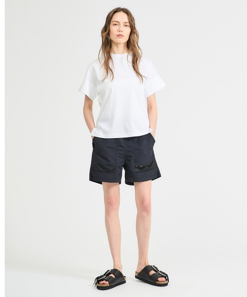 ESTNATION（エストネーション）の「ESTNATION / アルビニ コットンスムース カフスＴシャツ（Tシャツ/カットソー・レディース・ブラック/ホワイト/ブラウン/ベージュ/ネイビー/カーキ・FREE）」の10枚目の写真