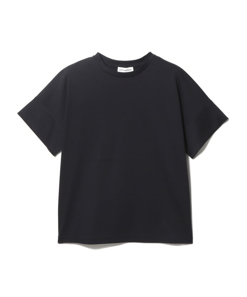 ESTNATION（エストネーション）の「ESTNATION / アルビニ コットンスムース カフスＴシャツ（Tシャツ/カットソー・レディース・ブラック/ホワイト/ブラウン/ベージュ/ネイビー/カーキ・FREE）」の18枚目の写真