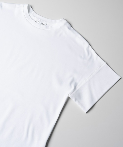 ESTNATION（エストネーション）の「ESTNATION / アルビニ コットンスムース カフスＴシャツ（Tシャツ/カットソー・レディース・ブラック/ホワイト/ブラウン/ベージュ/ネイビー/カーキ・FREE）」の20枚目の写真
