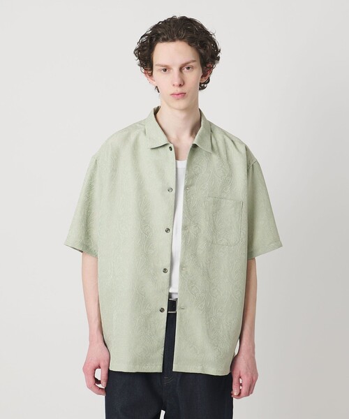 MONKEY TIME（モンキータイム）の「ジャガード ショートスリーブ シャツ（シャツ/ブラウス・メンズ・ライム/ダークグレー・S/XL/L/M）」の3枚目の写真
