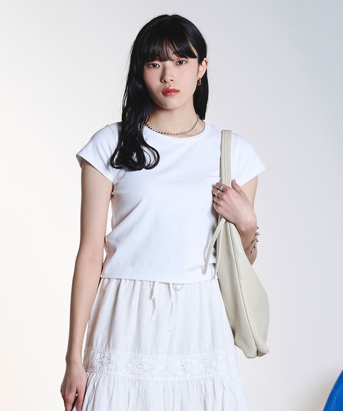 ROSE BUD（ローズバッド）の「COMPACT S/S TEE（Tシャツ/カットソー・レディース・ブラック/ライトブルー/ホワイト・ONE SIZE）」の18枚目の写真