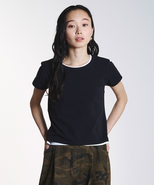 ROSE BUD（ローズバッド）の「COMPACT S/S TEE（Tシャツ/カットソー・レディース・ブラック/ライトブルー/ホワイト・ONE SIZE）」の15枚目の写真