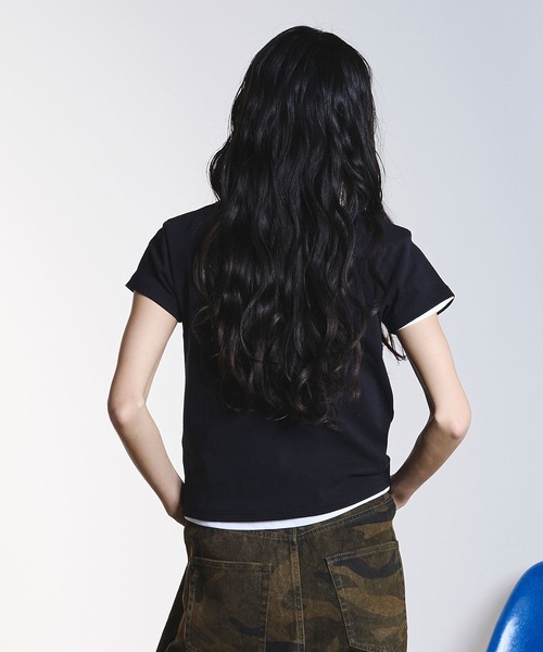 ROSE BUD（ローズバッド）の「COMPACT S/S TEE（Tシャツ/カットソー・レディース・ブラック/ライトブルー/ホワイト・ONE SIZE）」の13枚目の写真