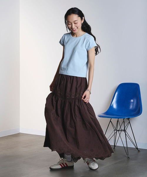 ROSE BUD（ローズバッド）の「COMPACT S/S TEE（Tシャツ/カットソー・レディース・ブラック/ライトブルー/ホワイト・ONE SIZE）」の5枚目の写真