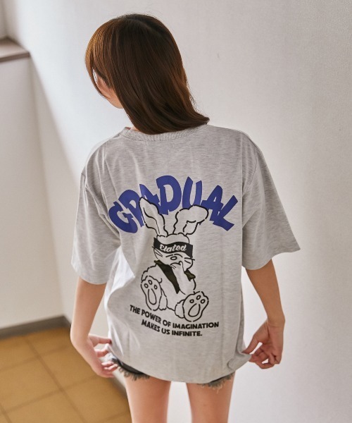 GORGE(ゴージ)の「《キャラバックプリント》BIGTシャツ/ストリート/春夏/全3色(Tシャツ/カットソー・レディース・オフホワイト/ネイビー/オートミール・F)」の20枚目の写真