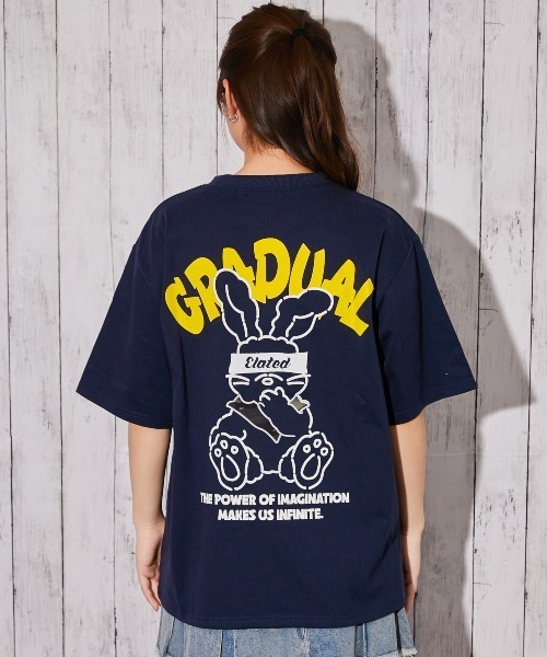 GORGE(ゴージ)の「《キャラバックプリント》BIGTシャツ/ストリート/春夏/全3色(Tシャツ/カットソー・レディース・オフホワイト/ネイビー/オートミール・F)」の5枚目の写真
